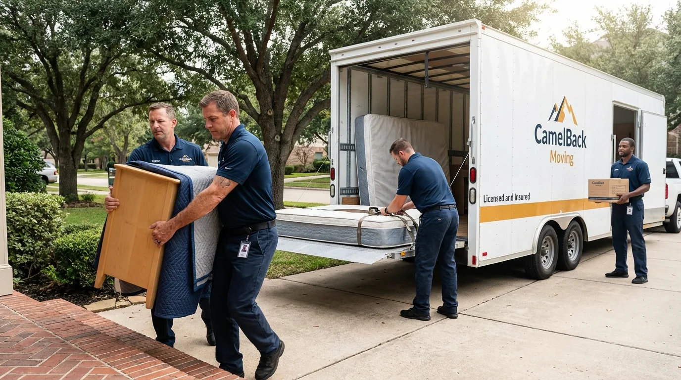 Crew loading residential truck for cross-state move from Camp Verde, AZ
