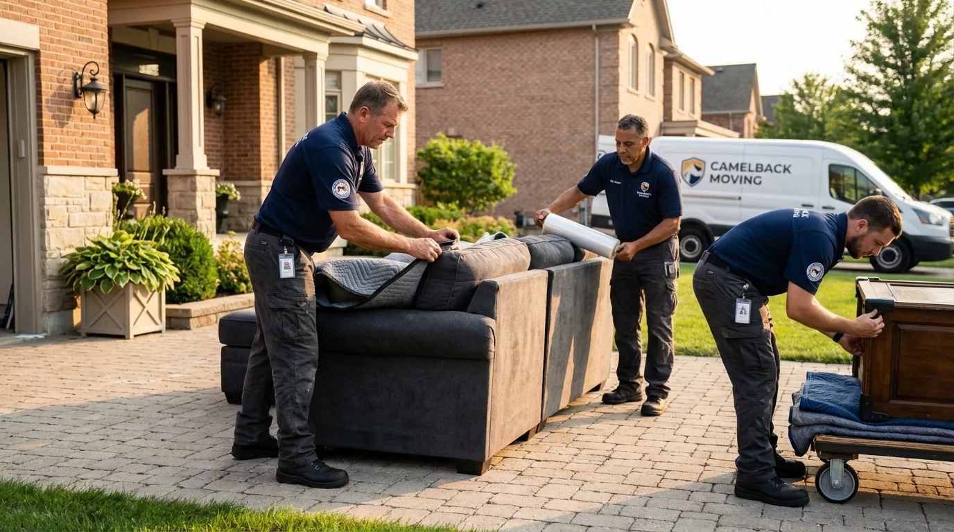 Large estate moving crew wrapping furniture in Camp Verde, AZ