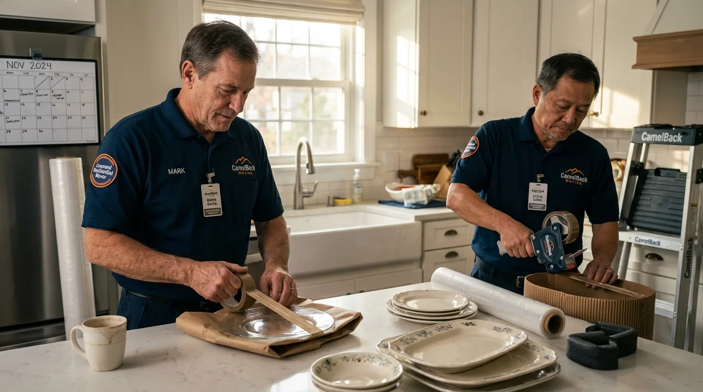 Professional crew packing kitchen dishware in Camp Verde, AZ